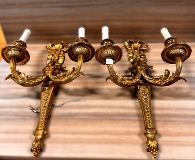 Paire d’appliques en bronze signées MILLET à PARIS