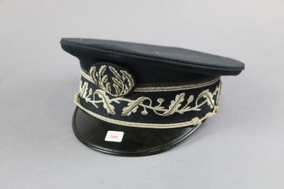 black and gold hat with gold trim on a white background