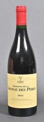 bottle of red wine with a red cap on a grey background
