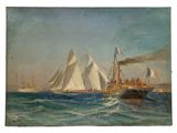 une image représentant un tableau d'un navire en mer