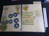 a lot of stamps and stickers on a table