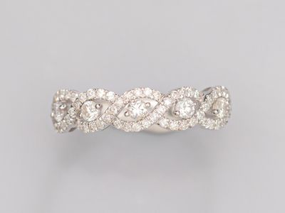 a white gold and diamond ring