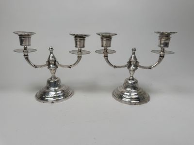 pair of silver plated candlesticks