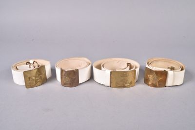 4 ceinturons soviétiques troupe en matière synthétique blanc…