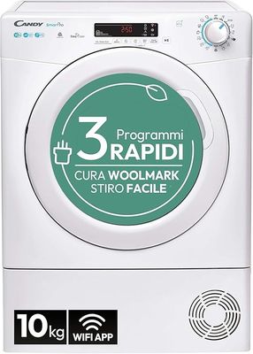 3.91// Candy Smart Pro CSOE H10A2DE-S Sèche-linge 9 kg, pomp…