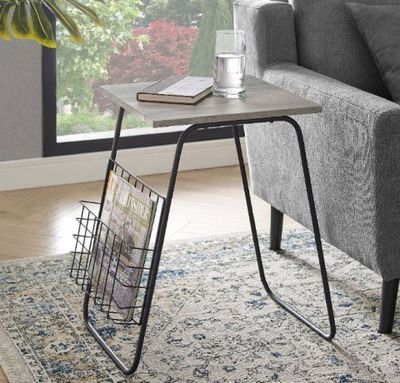 Table d'appoint moderne APRIL WALKER EDISON avec porte-magaz…