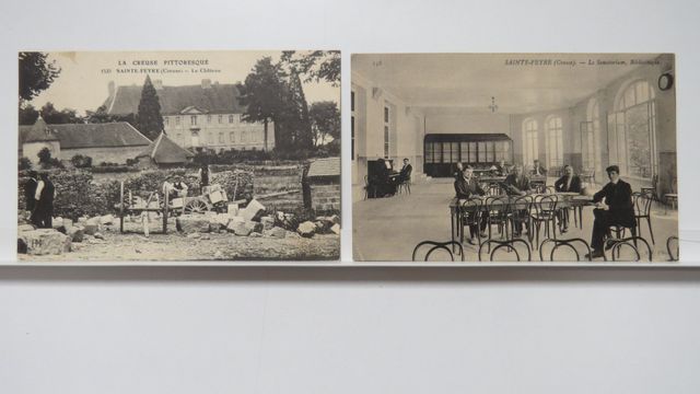 Ste-Feyre : Lot de 2cpa. : Le Sanatorium, Bibliothèque (ND 158), ...