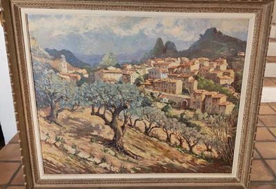 une photo d'une photo d'un tableau sur le mur