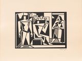 un dessin en noir et blanc d'un homme et d'une femme