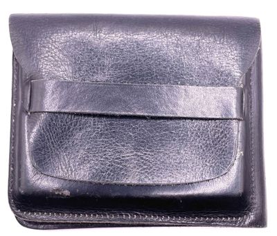 leather business card case on white background with clipping for money