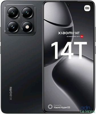 le recto et le verso d'un smartphone noir sur lequel figure le numéro 14t