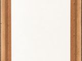 a wooden picture frame with a white background and a black border