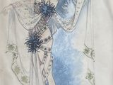 an image of a drawing of a woman in a blue dress
