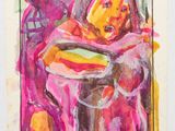 an image of a painting of a woman sitting on a chair