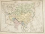 an old map of the asia and asia with a border of countries