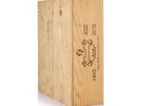 the wooden box is empty and ready to be filled with wine