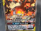a close up of a pokemon card in a plastic case