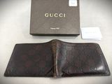 gucci brown leather wallet with a box and card holder