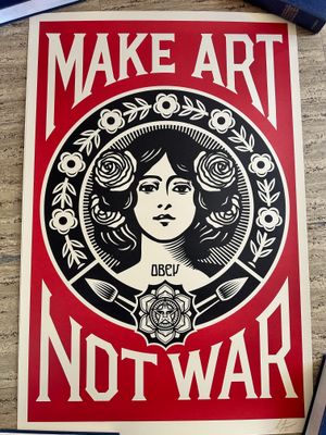 Shepard Fairey (né en 1970) - Make art not war, 2023 Sérigra…