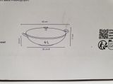 packaging of a wok with measurements for the size of the wok