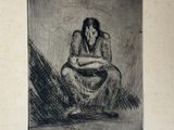 an image of a drawing of a woman sitting on a chair