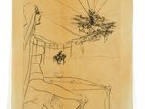 une image représentant le dessin d'une femme assise à une table