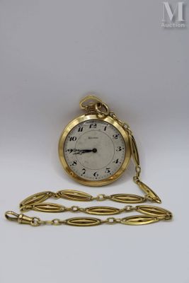 an image of a gold pocket watch with a chain around it