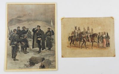 Ensemble de 2 gravures représentant les dragons de l'impérat…
