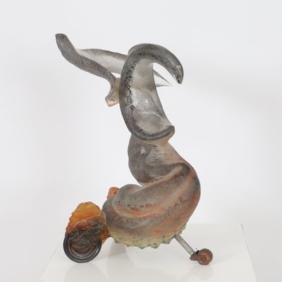 Cho Simsa (N en 1960) Sculpture en pte verre bulle, mouve…