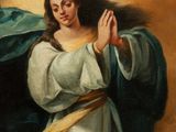 an image of a painting of a woman holding a cross in her hands