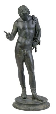 Amodio Michèle, statuette en bronze figurant NARCISSE nu, re…