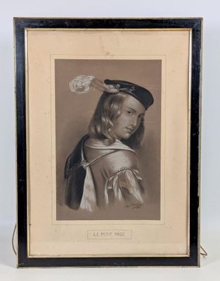 portrait d'un jeune homme portant un béret, encadré dans un cadre noir et blanc
