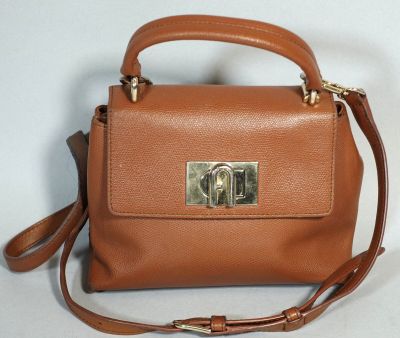 FURLA Sac en cuir marron