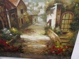a painting on the wall of a house with a bird on it