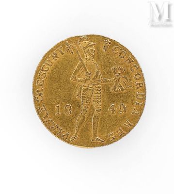 une image représentant une pièce d'or et un homme tenant une épée