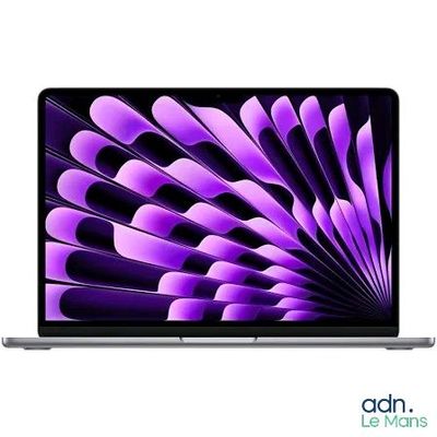 an apple macbook pro laptop with a purple flower design on the screen