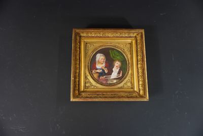 a picture of a painting on the wall of a room