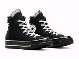 Baskets Converse All Star montantes, noires, avec des lacets blancs