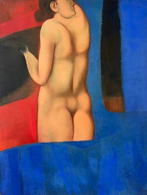 une image représentant un tableau d'une femme nue assise sur un lit