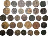 a collection of ancient roman coins from around the world
