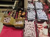 a lot of different types of sausages on the table