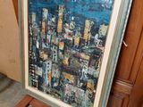 a picture of a picture of a city in a picture frame