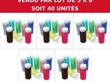 pack of 8 bottles of different colors of ink for printing