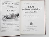 an open book with a picture of an old car in it