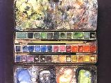 l'image d'une photo représentant un livre recouvert de taches de peinture