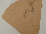 a piece of paper with a drawing of a woman on it
