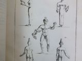 an open book with a drawing of a man and a woman