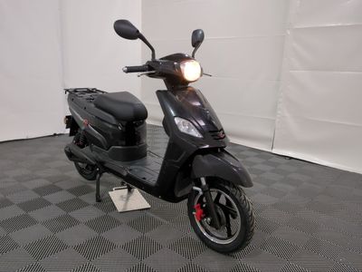 a scooter that is parked on a checkered floor