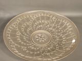 a clear glass plate with a circular design on it