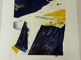 tableau représentant une femme vêtue d'une robe blanche et d'un haut jaune